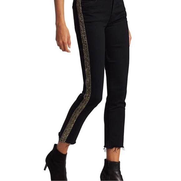 MOTHER Denim High Waisted Looker Ankle Fray jean in Guilty Flash - Picture 5 of 9